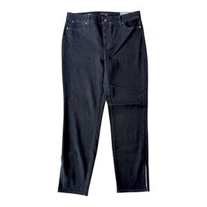 NWT Women’s Talbots Slim Ankle Jean in Black with Gem Slit Size 10